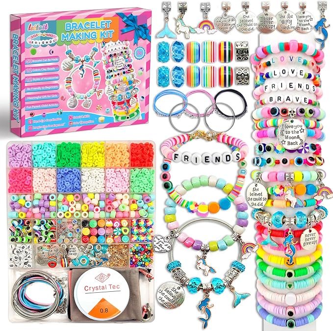leitait Girls Toys Bracelet Making Kit -3400pcs Charm Jewelry